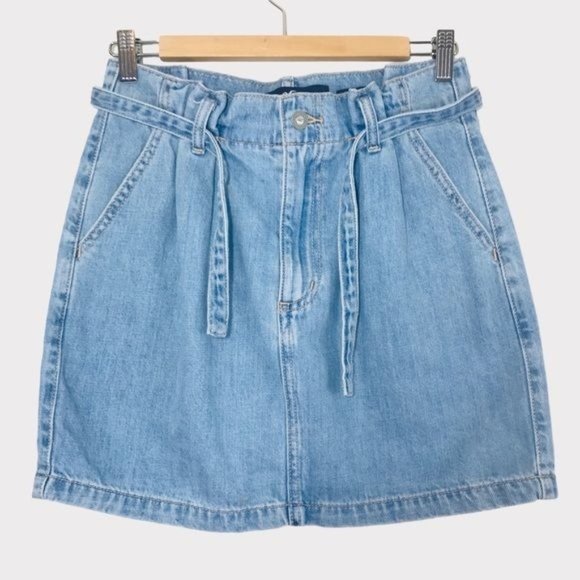 HOLLISTER Ultra High Rise Tie Waist Denim Skirt Size 28 - Picture 7 of 12